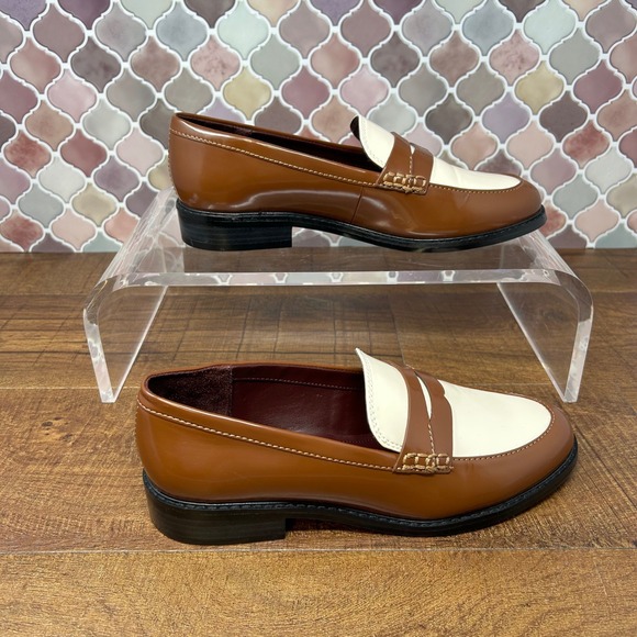 Womens Franco Sarto Alora Penny Loafer, Tobacco/White, Size 7.5M - Picture 2 of 8